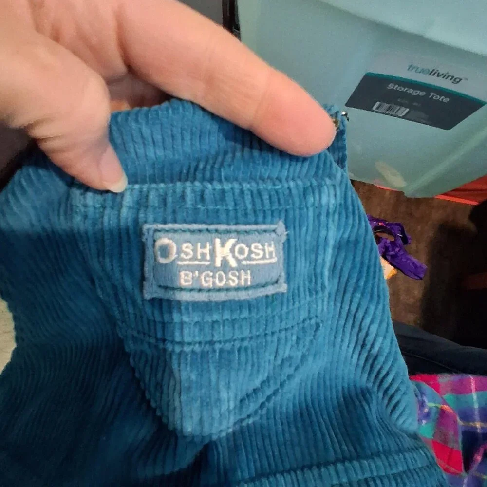 OshKosh vintage overall jumper dress 4t 4 teal corduroy USA